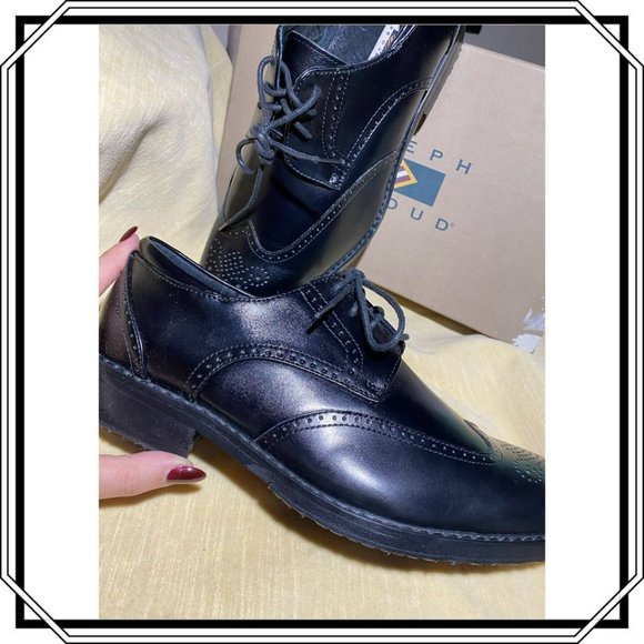 MEN'S JOSEPH ABBOUD BLACK WINGTIPS (SZ. 10EEE - WIDE) (NIB) - Picture 1 of 9